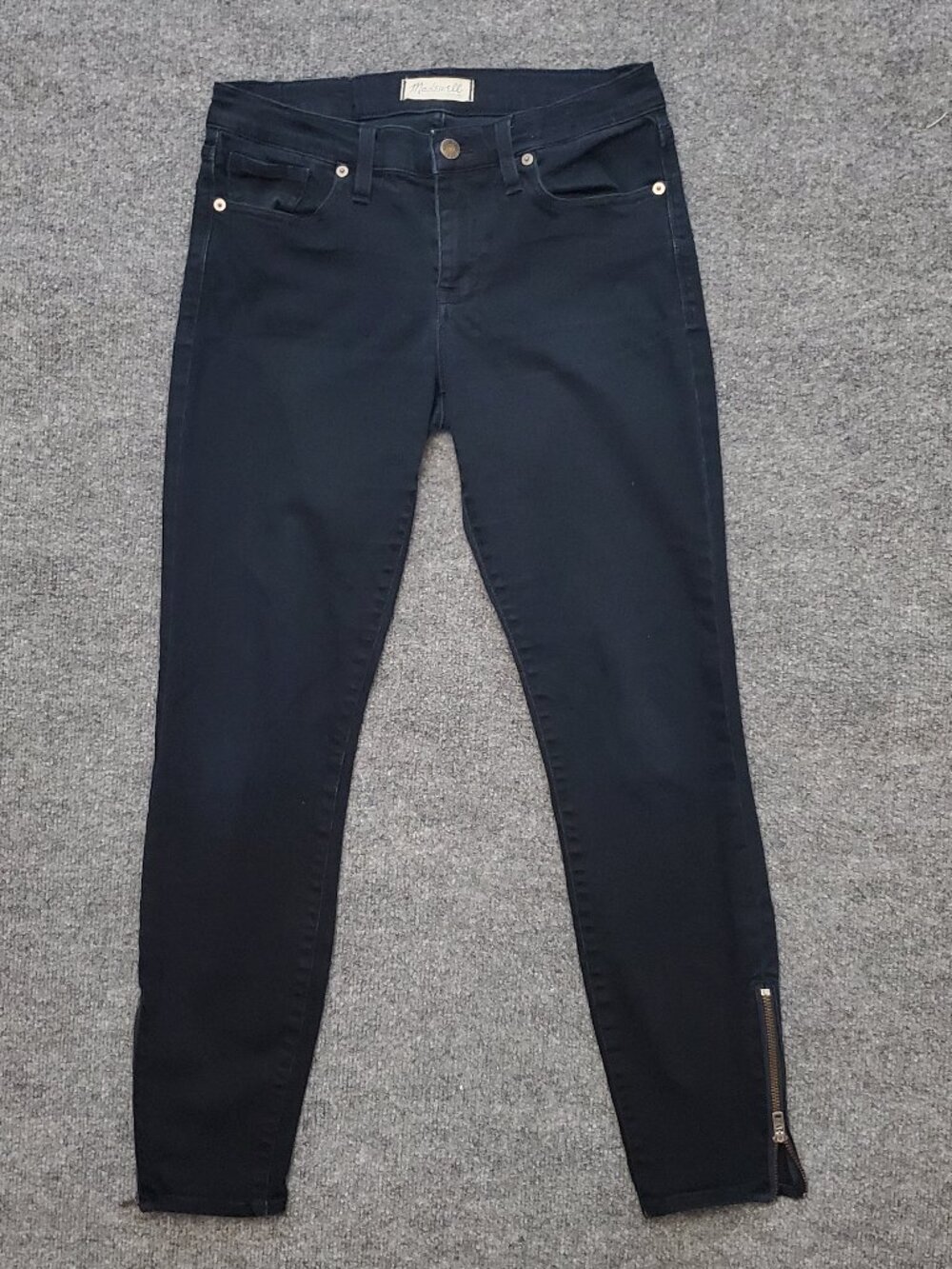 Madewell Skinny Skinny Size 28 (Meas 29x28 8" Low Rise) Ankle Zip Navy Jeans A8